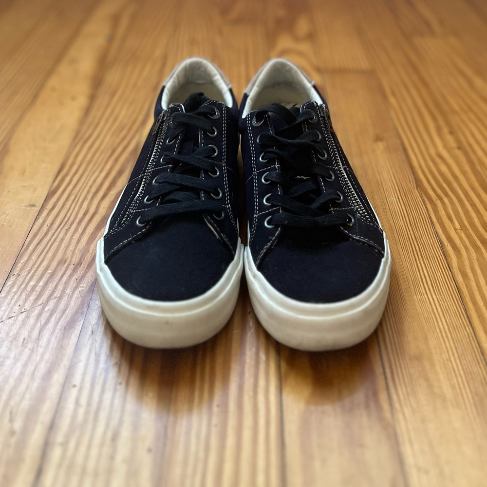 Womens Taos Z Soul Black Canvas Zip Casual Comfort Sneakers Shoes Size 8